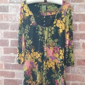 NEXT Multicolor Black Floral Print Casual Comfort Mini Dress Women Size 12